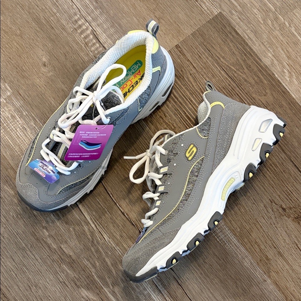 Skechers Gray and White Athletic Shoes